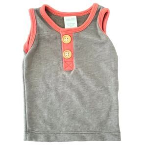 Lulu + Roo NWOT Gray Button Tank. 0-3 Months
